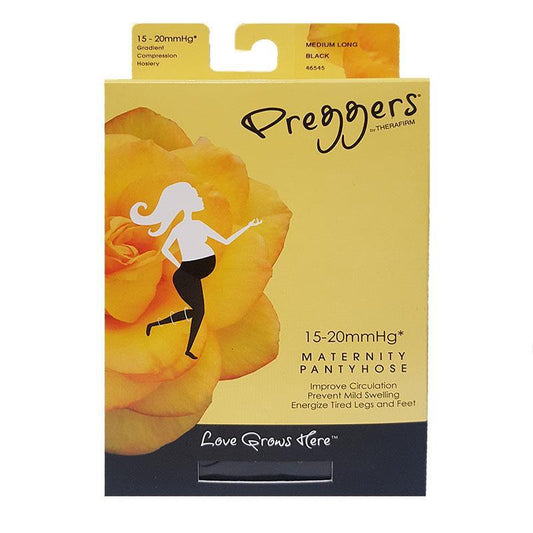 Preggers Maternity Pantyhose Black Medium 15-20mmHg - Comfort & Support - Auzzi Store