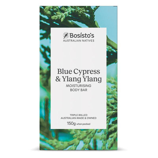 Bosistos Native Blue Cypress & Ylang Ylang Body Bar 150g - Antioxidant Rich-Auzzi Store