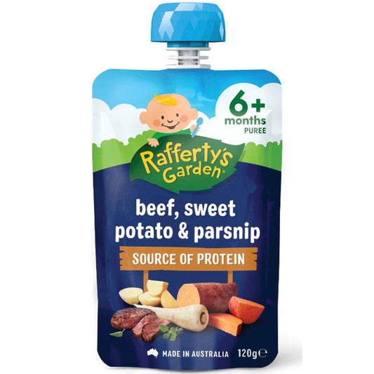 Raffertys Garden 6+ Months Beef Sweet Potato & Parsnip Puree 120g - Auzzi Store