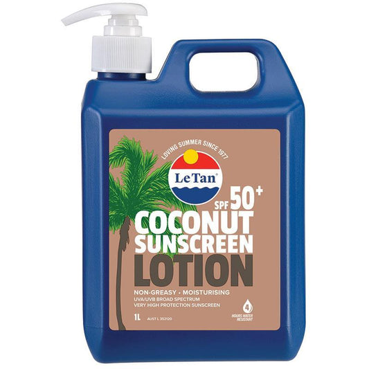 Le Tan SPF 50+ Coconut Sunscreen - 1L for Ultimate Sun Protection-Auzzi Store