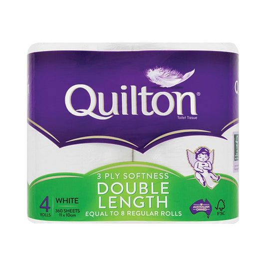 Quilton Toilet Tissue Double Length - 4 Pack for Ultimate Comfort - Auzzi Store