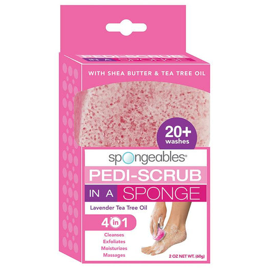 Spongeables PediScrub Lavender & Tea Tree Oil Foot Buffer 60g 20+ Washes - Auzzistore