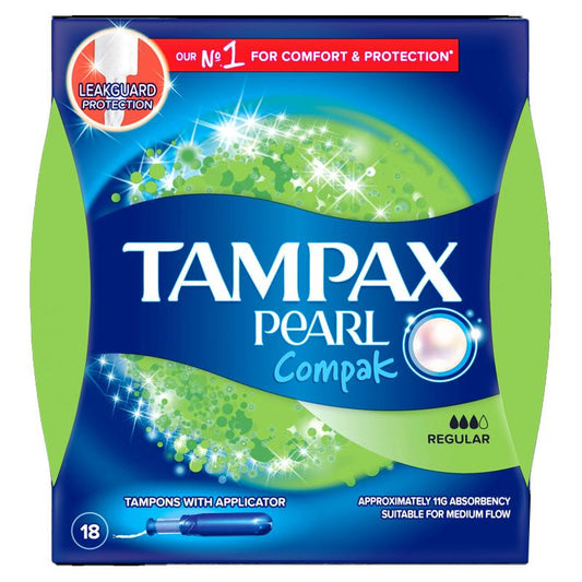 Tampax Pearl Compak Tampons, Medium Flow, 18 Pack with Applicators – view 2 - Auzzistore