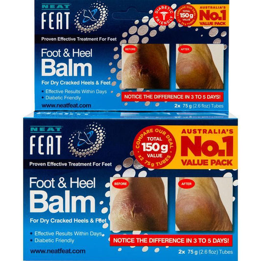 Neat Feat Foot & Heel Balm - 2x75g Tubes for Smooth, Healthy Feet-Auzzi Store