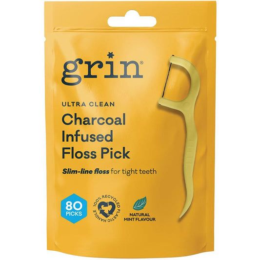 Grin Ultra Clean Adult Floss Picks - 80 Pack for Superior Oral Hygiene