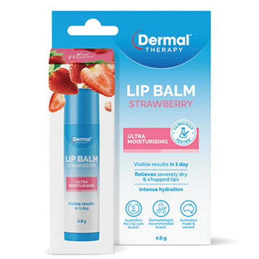 Dermal Therapy Strawberry Lip Balm Stick 4.8g - Hydrate & Protect-Auzzi Store