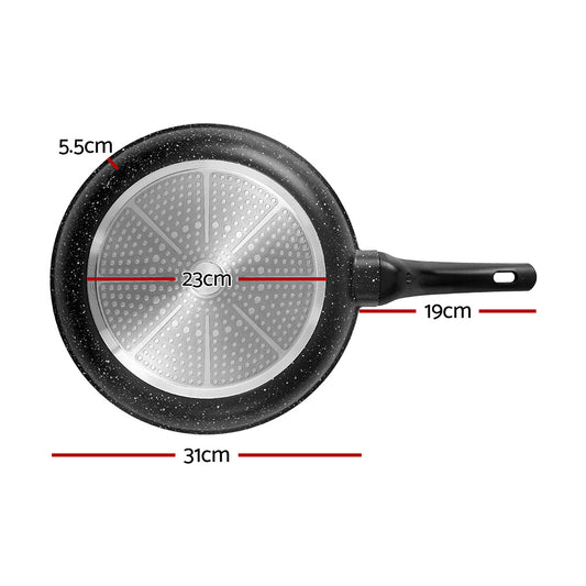 5-Star Chef Non Stick Frying Pan Cast Aluminium Steak Skillet BBQ Cookware 30cm – view 2
