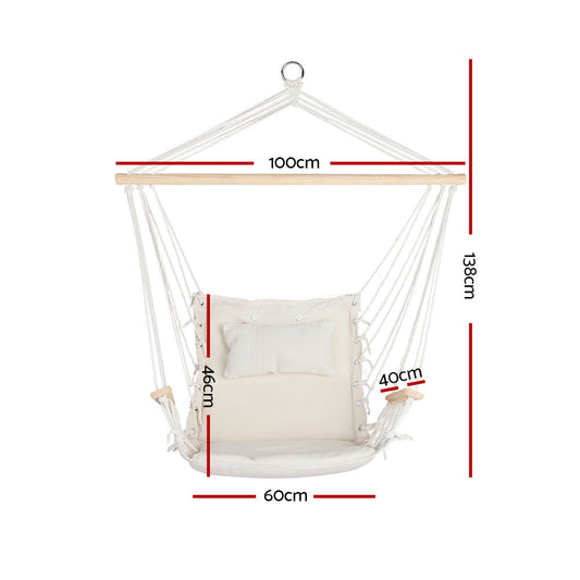 Gardeon Hammock Hanging Swing Chair - Cream | Auzzi Store