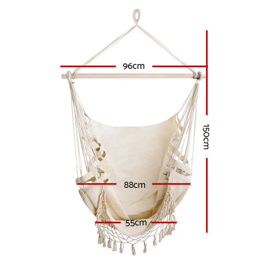 Gardeon Hammock Swing Chair - Cream | Auzzi Store