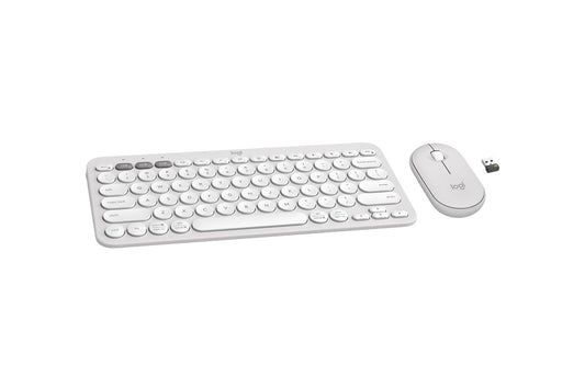 Logitech Pebble 2 Wireless Keyboard and Mouse Combo (White) - Auzzistore