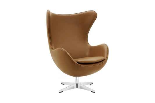 Matt Blatt Arne Jacobsen Egg Chair Premium Replica (Brown Bonded Leather)