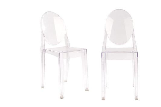 Set of 2 Matt Blatt Philippe Starck Victoria Ghost Chairs Replica (Clear)