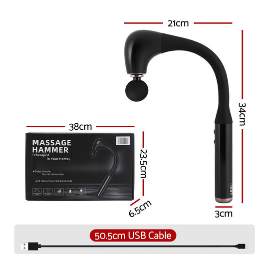 Everfit Massage Gun U-shaped Extended Handle Percussion Massager 4 Heads – view 2 - Auzzistore