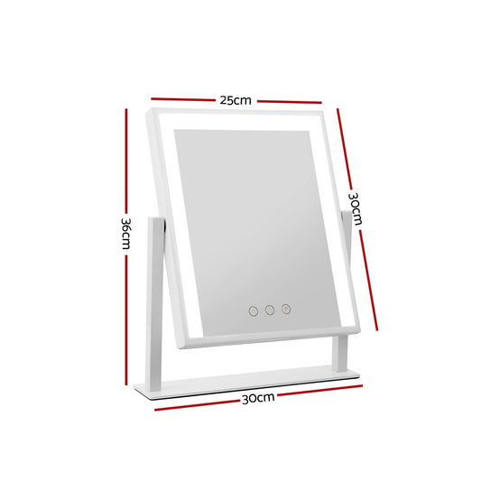 Embellir Makeup Mirror 25x30cm Hollywood Vanity with LED Light Rotation White – view 2