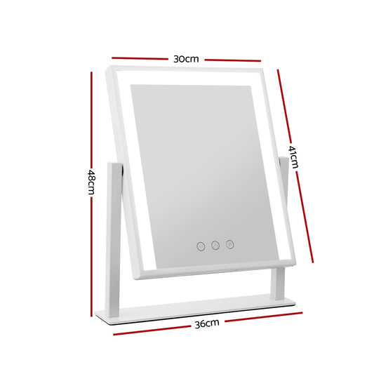 Embellir Makeup Mirror 30x40cm Hollywood Vanity with LED Light Rotation White – view 2