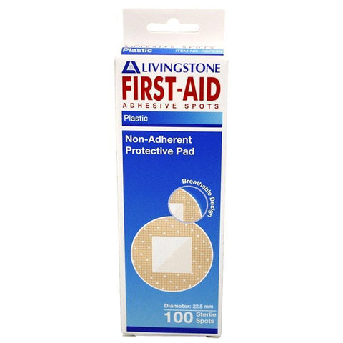 Livingstone Adhesive Round Spot Plaster with Pad - 22.5mm, 100 Pieces/Box - Auzzistore