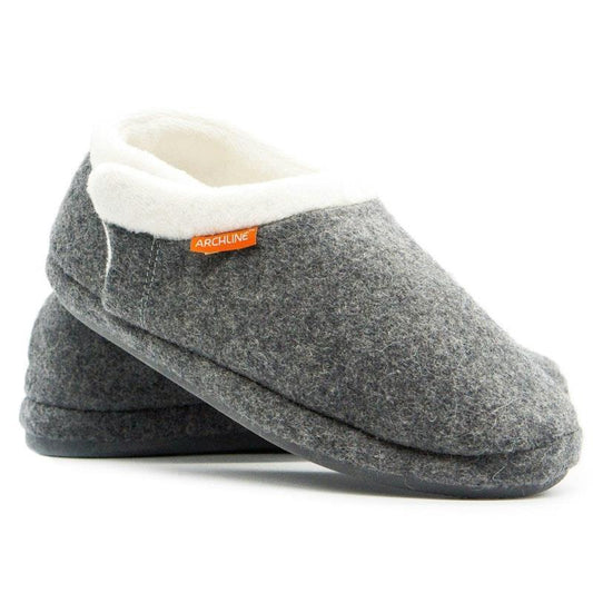Archline Closed Back Slippers with Arch Support - Comfort Grey Marl, Size 46