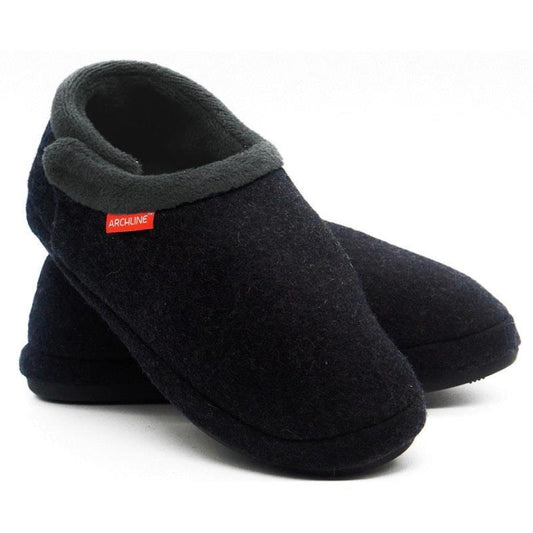 Archline Closed Back Slippers with Arch Support - Charcoal Marl Size 44