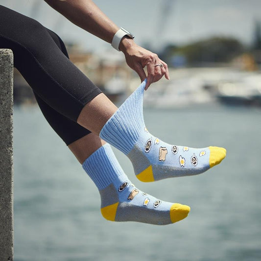 Glucology 6 Pack Fun Patterned Socks - Bananas, Avocado & Eggs (Small) - Auzzistore