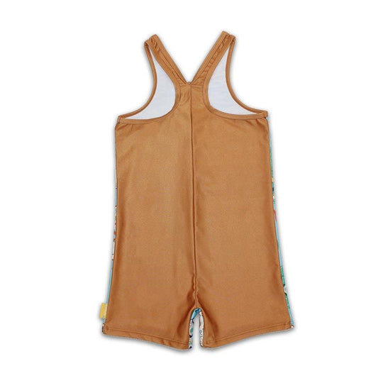 Tyoub Kids Racer Back Kneesuit - Zootie Skulls Calaveras | Terracotta (1 Year)