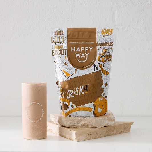 Happy Way Caramel Biscuit Whey Protein Powder 500g - Sweet Muscle Strength Booster