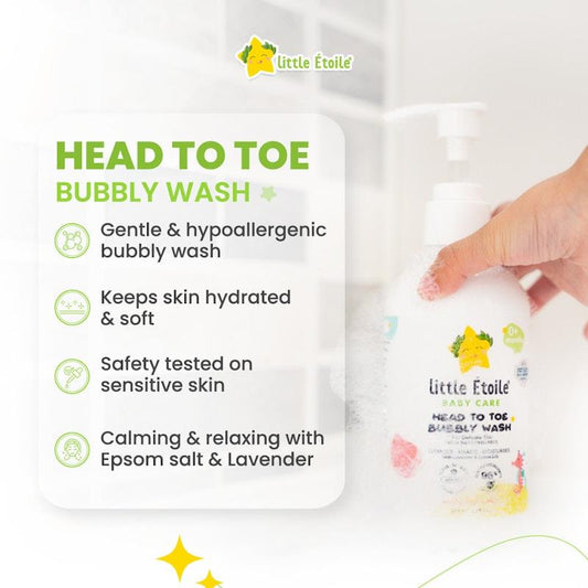 Little Étoile Head to Toe Bubbly Wash for Delicate Skin (0+ Months) - 250ml - Auzzistore