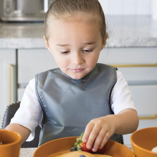 Tiny Twinkle Mess Proof Apron Bib 2 Pack - Sage & Charcoal (Large)