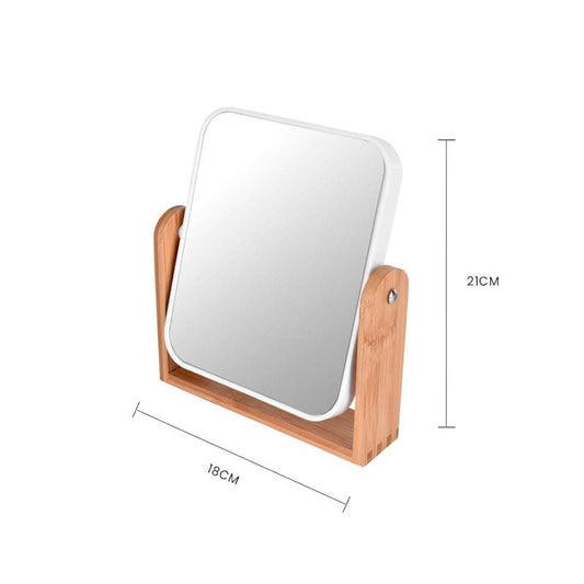 Clevinger Bamboo Stand Double-Sided Magnification Makeup Mirror - 1 Piece - Auzzistore