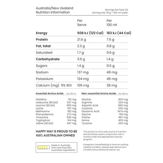 Happy Way Vanilla Whey Protein Powder 1kg - Classic Flavor for Nutrition