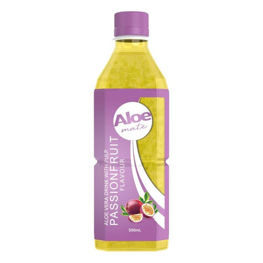 Aloe Mate Aloe Vera 500mL Passion Fruit - Refreshing Drink 20Pack