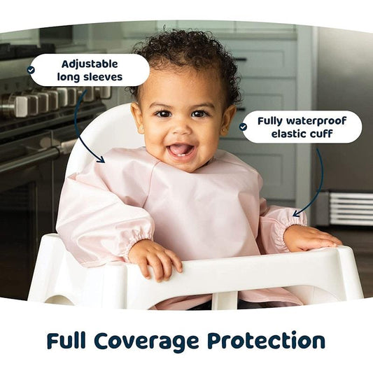 Tiny Twinkle Mess-Proof Full Sleeve Bib 2 Pack - Rose & Burgundy (Large 2-4Y)