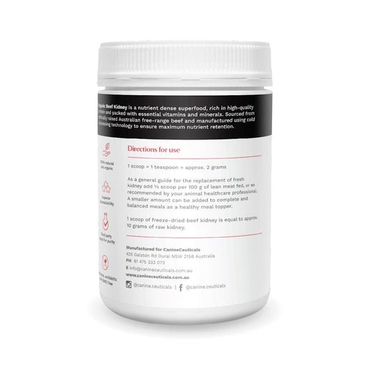 CanineCeuticals Organic Beef Kidney 150g - Nutrient-Dense Superfood for Dogs-Auzzi Store