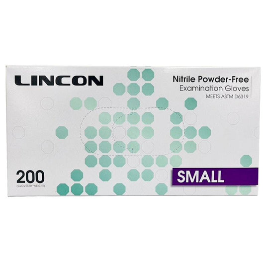 Lincon Nitrile Examination Gloves - ASTM Powder Free - Small - 200 Pieces/Box