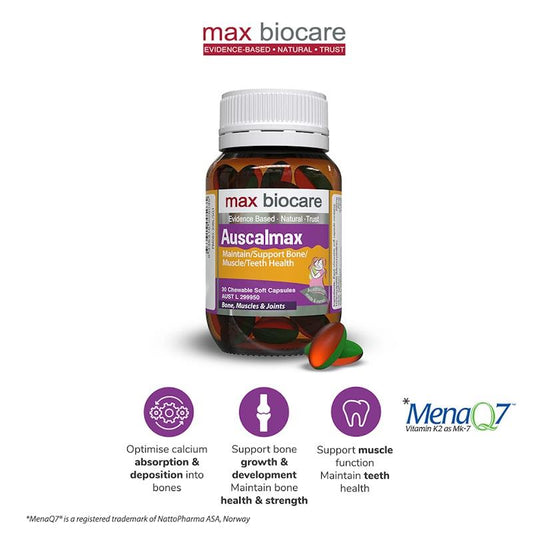 Max Biocare Auscalmax 30 Capsules - Comprehensive Calcium Supplement