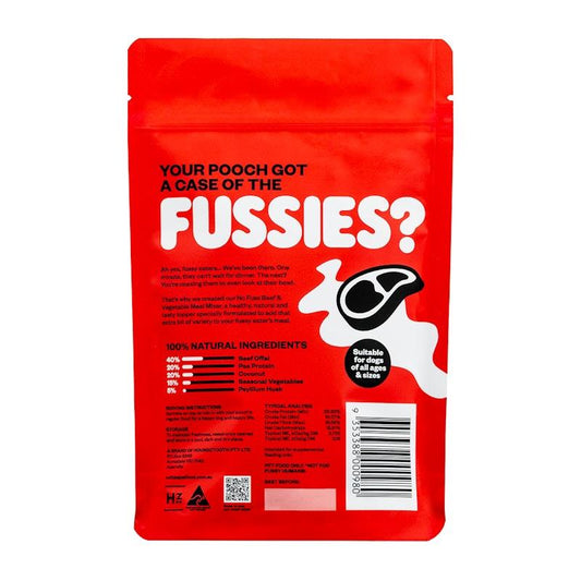 No Fuss Beef & Vegetable Meal Mixer Dog Food 60g - Natural Topper
