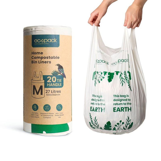 Ecopack 27L Compostable Bin Liners - Eco-Friendly Medium Bundle (4 Rolls/80 Bags)-Auzzi Store