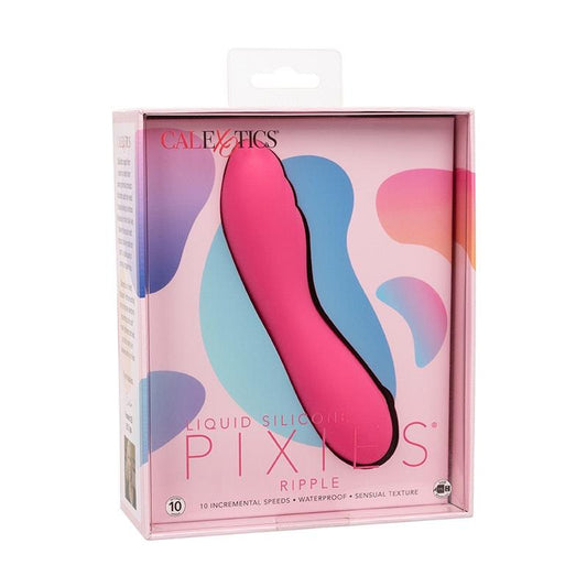 CalExotics Liquid Silicone Pixies Ripple - Dual-Sided Massager in Pink-Auzzi Store