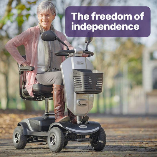 Equipmed Pathline Mid-Sized Electric Mobility Scooter for Elderly - Silver