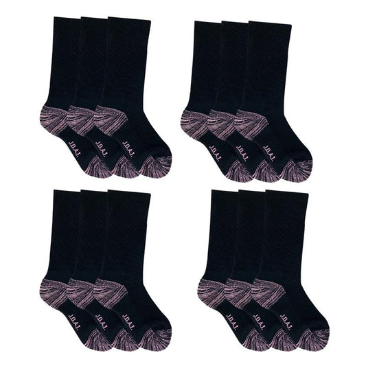 Jack of All Trades 12 Pairs of Women's Top to Toe Comfort Socks - Black Size 5-10-Auzzi Store