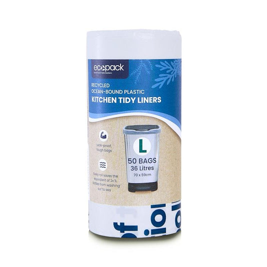 Ecopack 36L Recycled Plastic Bags - Eco-Friendly Large Bundle (4 Rolls/200 Bags)-Auzzi Store