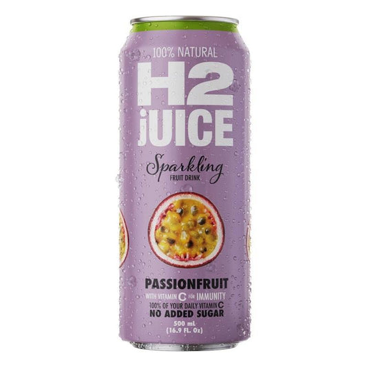 H2 Juice 500ml Sparkling Passionfruit - 12 Pack of Natural Refreshment