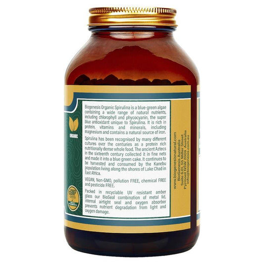 BioGenesis Organic Spirulina Tablets - 600 Tablets for Enhanced Vitality - Auzzistore