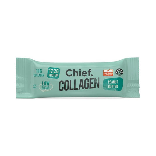 Chief Collagen Protein Bar - Peanut Butter 12 Pack - Clean & Delicious-Auzzi Store