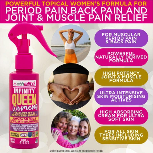 Athelite Infinity Queen Women's Joint & Muscle Pain Relief Spray 100ml - 2 Pack