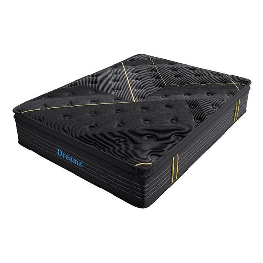 DreamZ King Single Spring Mattress - Bamboo Euro Top - HD Egg Foam 35CM