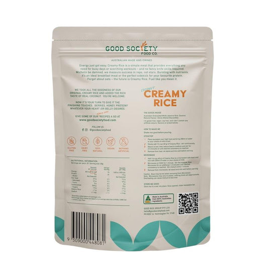 Good Society Food Co. Creamy Rice - Coconut 1Kg - A Tropical Nutritional Delight-Auzzi Store