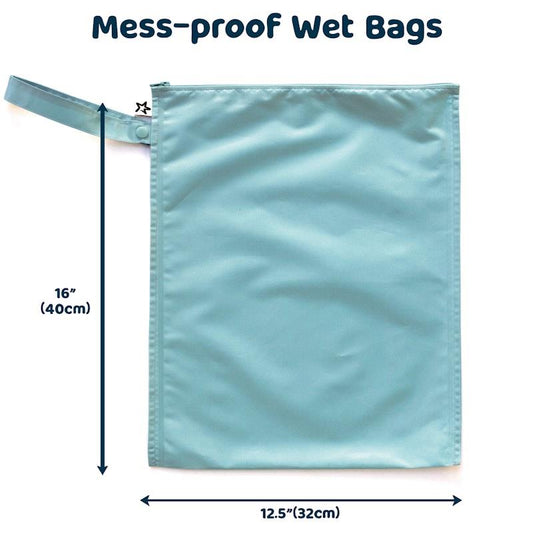 Tiny Twinkle - Slate & Olive Mess-Proof Wet Bag 2 Pack - 12.5x16 inches-Auzzi Store