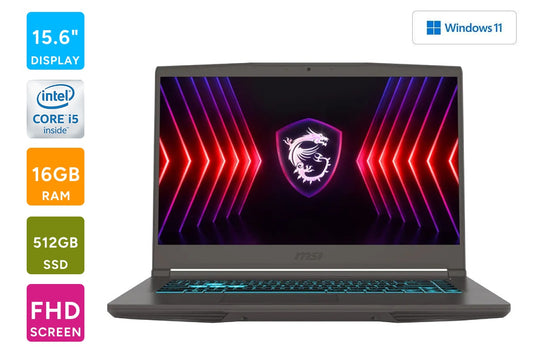 MSI Thin B13UDX-3071AU 15.6" Full HD 144Hz i5 RTX 3050 Gaming Laptop (16GB, 512GB) - Auzzistore