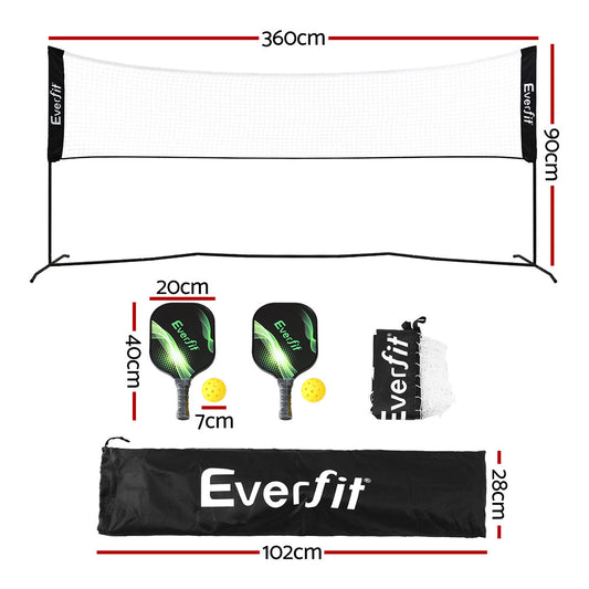 Everfit 3.6M Badminton Tennis Net Portable Volleyball Kit Adjustable Height – view 2
