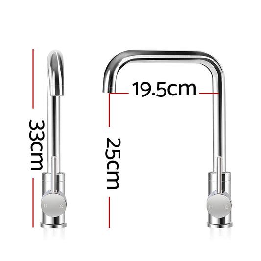 Cefito Kitchen Mixer Tap Mixer Rectangle Sink Faucet Basin Laundry Chrome – view 2
